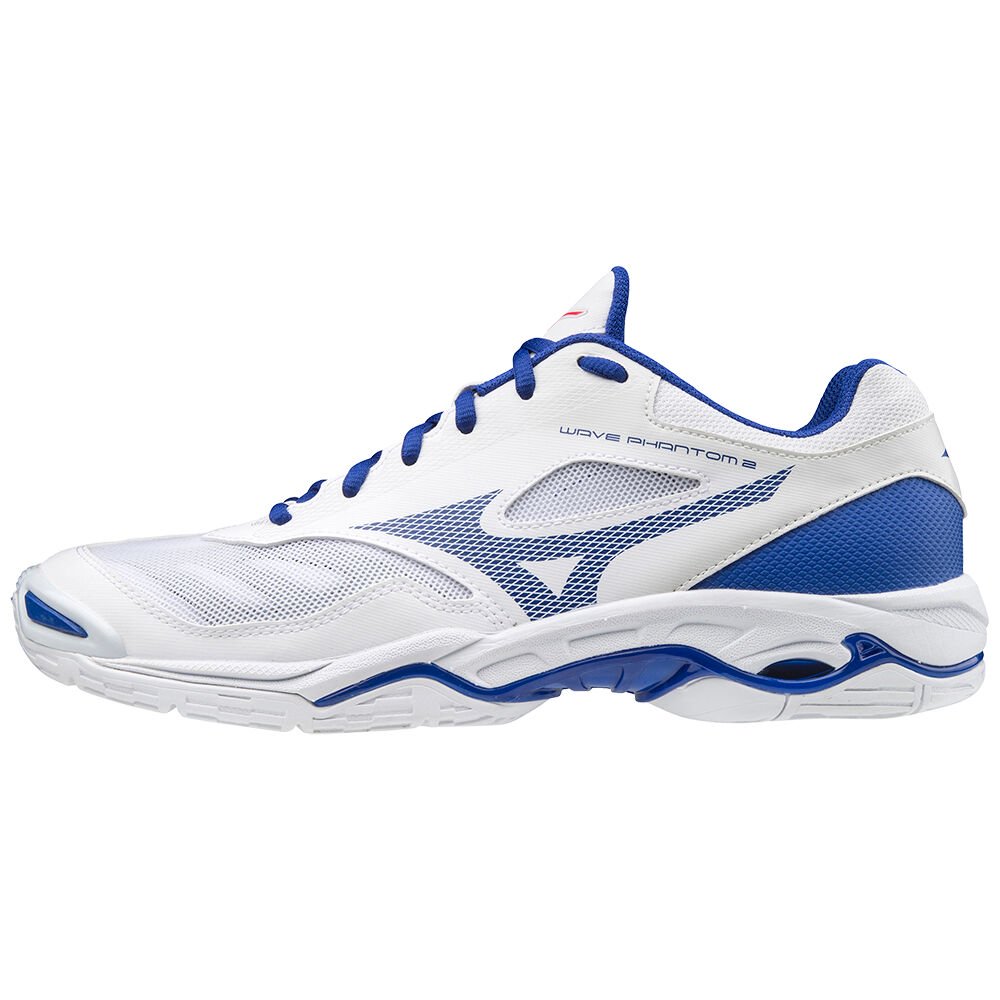 Mizuno Women's Handball Shoes Wave Phantom 2 White/Blue/Pink - PCNQZSO-64